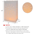 Miniatyrbilde 5 av 5: 50 stk. Hvite Luminary-poser, flammehemmende lysposer, sol-design luminarier for bryllup, fest