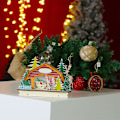 Miniatyrbillede 5 af 5: Julelys Lille Hus Julemand Dukke Figur Hut LED Lys Julepynt