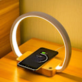 Miniatyrbillede 1 af 5: Sengelampe Trådløs Oplader Led Bordlampe Med Berøringskontrol Skrivebordslampe Øjenbeskyttende Læselys Til Børn