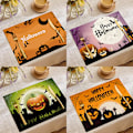 Miniatyrbilde 4 av 5: Halloween Servietter Sett med 4, 11.8x15.7 Tommer Halloween Servietter, Vaskbare Tørkbare Servietter for Spisestue Hjemmedekor