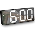 Miniatyrbillede 1 af 5: Digital vækkeur med LED-spejl - Digital vækkeur med slumrefunktion - Stemmestyring - Temperaturvisning - 12/24 timer - Til soveværelse, kontor