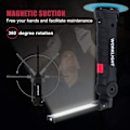 Miniatyrbillede 3 af 5: Genopladelig LED Arbejdslys, LED Arbejdslys, Genopladelig LED Værkstedslys, Inspektionslys, Magnetisk Base Lommelygte 5 Tilstande Til Garage, Camping, E