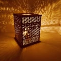 Miniatyrbillede 3 af 5: Mubarak Træhus Lampe DIY Håndværk Led Natlys Hjem Spisebord Bordplade Dekoration Ornament