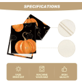 Miniatyrbillede 3 af 5: 13 x 72 tommer Vandfarve Orange Græskar Hule Squash Thanksgiving Bordløber Sort, Sæsonbestemt Efterårshøst Halloween