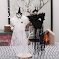 Miniatyrbilde 2 av 5: Hvit spøkelsesutendørs heksedekorasjon Skummel heksefigur Halloween-dekorasjon Ornament Hvit spøkelse