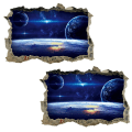Miniatyrbillede 2 af 2: 2 stk. Planet Vægstickers 3D Vægsticker Dekorativ Unik Sticker Til Hjem Assorteret Farve 45X60CM