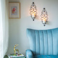 Miniatyrbilde 2 av 5: Lysestake Vegglampe Sett med 2 Hengende Veggmonterte Lysestaker, Vegglamper Dekor for Soverom Spisestue (Svart)