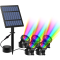 Miniatyrbild 1 av 5: 5 st Solar Dammlampa, Under vatten Solbelysning med 2 lägen, Damm Belysning med IP68 Vattentät, RGB Färgbyte Landskap