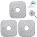 Sæt med 3 mikrofiber erstatningsmoppehoveder, firkantede moppepuder, absorberende, maskinvaskbare, våd- og tør brug til mopper