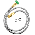 Miniatyrbillede 1 af 3: Rv Vand Slange 5ft Udendørs Slange Hun Hun Stik Have Slange Forlængelse Vand Slange Fittings Have Vand Slange Sølv 151X4.5X4.5CM