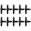 Miniatyrbillede 2 af 3: 10 stk. Slangemundstykke T-stykke Koblinger Drypvanding Haveredskab Til 4/7mm Slange (sort) Sort100stk