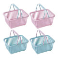 Miniatyrbillede 3 af 4: 4 stk. Små plastik kurve med håndtag til badeværelse, køkken, legerum, shopping, assorterede farver, 16x13 cm