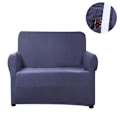 Miniatyrbild 2 av 5: Stretch Soffaöverdrag Möbelskydd Settee Klädsel Mjuk Med Elastisk Bottencheckar Fleece Universal Enfärgad Soffaöverdrag Mörkgrå 90x140cm Dark gray 90x140cm