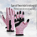 Miniatyrbilde 4 av 5: Vinterhansker for menn og kvinner, vanntette og varme hansker (rosa S)