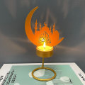 Miniatyrbilde 4 av 5: Metallisk Jern Lysestake Ramadan Dekorasjon Marokkansk Måne Slottstil 2