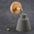 Miniatyrbillede 3 af 4: Trævæglampe til Soveværelse Gang Med Lynlås Afbryder Frit (grå)