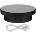 Miniatyrbilde 3 av 3: Automatisk Roterende Visningsstativ Samling Showcase Dreieskive 360 Grader Smykke Visningsholder Svart 14X14X4.5CM