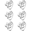 Miniatyrbilde 1 av 5: Serviettringer i Metall, Serviettknapp for Jul, Thanksgiving-fester, Bryllup, Pynt, Rose Gull, Sølv, 6 stk, Blad Servietthjul