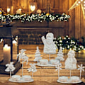 Miniatyrbilde 2 av 5: Julelysstake for telys, metall, julemann, snømann, reinsdyr, borddekorasjon, julemann