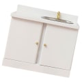 Miniatyrbild 3 av 4: Dockhuskökssänka Miniatyrskåp Med Sänka Dockhusskåp Miniatyr Möbel För Kök Ba White 9.9X8.7X5.1CM