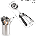 Miniatyrbilde 2 av 5: Isskje, Cookie Scoop i rustfritt stål 60 mm med Easy Trigger Godt grep for potetmos, kjøttboller, melonkuler og kaker