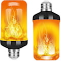 Miniatyrbillede 2 af 4: LED Flammeffekt Lyspære, Opgraderet Flimrende Ild Julepynt Lys, E26 Sockel Flamme Pære Wit(2stk)