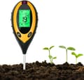4-in-1 Soil Tester: pH Meter, Digital Plant Thermometer and Garden Moisture Meter