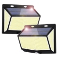Miniatyrbilde 2 av 5: Solcellelys Utendørs, 2-pakning 288 LED Solcellelys, 3 Moduser Utendørs Solcellelampe IP65 Vanntett Solcelle-LED-lys Utendørs Lys