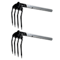 Miniatyrbillede 1 af 2: 2 stk. Have Rivejern Jordløsningsværktøjer Havehåndværktøjer Jordnødgravejern Sort 40x19cm Black 40x19cm