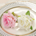 Miniatyrbillede 3 af 5: 6 stk. Servietringe, Kunstige Blomst Servietringe Rose Servietholderringe Dekoration Til Bryllup Banket Fødselsdagsfest