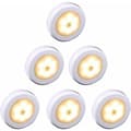 Trådlös LED-rörelsesensorlampa för garderob, trappor, hall, kök, sovrum (6-pack) (Vit Skal (Varmt Ljus)