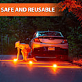 Miniatyrbild 2 av 5: 2-pack orange LED Vägfackla Varningsfyr Nödfacklor för Bil, Lastbil, Husbil - Vägkantsutrustning