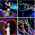Miniatyrbild 5 av 5: Led Poi Bollar, Set med 2 Led Poi Jongleringsbollar med Regnbågsfärger och Strobeffekt, Led Glow Poi Set för Nybörjare och Professionella