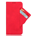 Miniatyrbilde 4 av 5: For TCL 501 Lærveske med Flere Kortspor Folio Flip Lommebok Telefondeksel - Rød