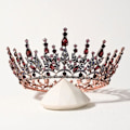Miniatyrbillede 2 af 4: Kvinders Gotisk Dronningkrone Sort Tiara Krone Hovedbeklædning Fødselsdag Bryllup Pageant Halloween Hårtilbehør