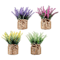 Miniatyrbillede 2 af 2: 4 stk. Mini Kunstige Blomst Bonsai Pynt Kreative Linnedpose Bonsai Ornament Til Hjem Kontor Assorteret C