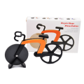 Miniatyrbild 3 av 4: Orange Icke-Klibbig Pizzakutter Rostfritt Stål Pizzakutter Cykelpizzakutter Perfekt Dekoration och Present