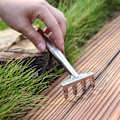 Miniatyrbilde 4 av 5: 3-delt Mini Hageplanteverktøysett Rustfritt Stål Liten Spade Rake Spatel Hagesett Lett Håndsparkel Omplanting