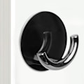 Miniatyrbillede 3 af 5: Rustfrit Stål + Zink Legering Klæbende Væghængere Adhesive Hooks Til Håndklæde, Skabe, Badeværelse, Soveværelse, Køkken Og Kontor (1 stk, Sort)