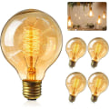 Miniatyrbillede 2 af 5: Edison Vintage Pære, Retro Pære Varmt Hvid E27 40w Vintage Antik Pære Retro Glødetråd Lampe Ravglas, Ideel Til Nostalgisk Belysning