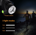 Miniatyrbilde 4 av 5: USB-induksjonstype LED-hodelykt Justerbar hodelykt 3 moduser LED