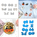Miniatyrbillede 2 af 5: 8 stk./sæt Halloween Øreringe Epoxy Harpiksform Ørering Vedhæng Silikonform Diy Håndværk Smykker Halskædes Støbningsværktøj Blå