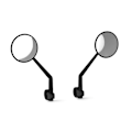 Miniatyrbild 1 av 5: Universal Scooter Backspegel, Scooter Handtag Sidospegel 360° Rotation Säkerhetsspegel 1 Par Black