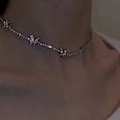Pikkukuva 5 / 5: Bohemian Butterfly Choker -kaulakoru Timanttikoristeinen Käärmeluu Ketjukaulakoru Hyönteinen Boho Prom Party Festival Asusteet