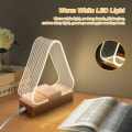 Miniatyrbilde 3 av 5: USB nattlampe trekant moderne massiv trebordlampe LED nattlys, nattlampe for barn med USB-oppladbart