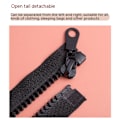 Miniatyrbillede 3 af 5: 60cm/2 stk. Store Plast Lynlåse Sort Bånd med Dobbelt Træktabs Skyder Heavy Duty Lynlåse til Syning, Sovepose