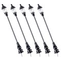 Miniatyrbillede 3 af 3: 5 stk. Simulerede Miniature Havelamper Model Lys Model Sandbord Lampe Dekorationer Sort 7,3X0,8CM