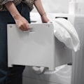 Miniatyrbillede 3 af 5: Sammenklappelige Plastik Opbevaringskuber, Hvide Foldbare Cube Opbevaringskasser - Vasketøjskurv med Håndtag, Væghængt Vasketøjskurv