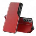 Samsung Galaxy S22 5G Smart View Vindusstativ Støtsikkert Folio Flip Deksel (Rød)