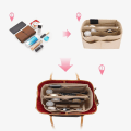 Miniatyrbillede 3 af 5: Pengepung Organizer Indsats til Håndtasker, Premium Filt Organizer med Lynlås Lomme, (Medium, Beige)